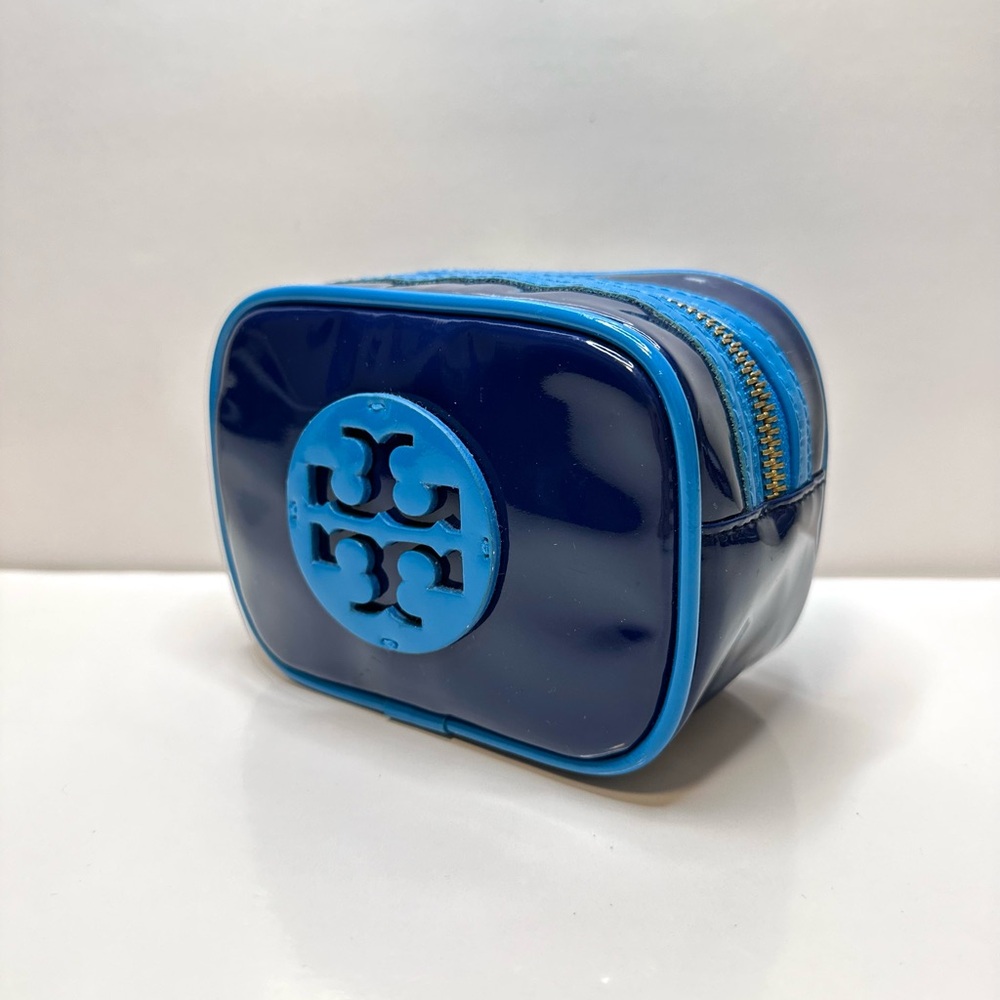 Tory Burch Cosmetic Bag – Blue Patent Leather